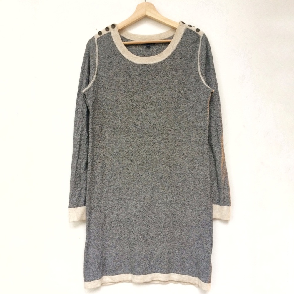Gap Knit Sweater Dress, Heather Grey and White,